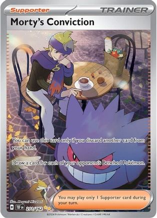 Image of Morty's Conviction 211/162  - Holofoil SV05 Temporal Forces - Special Illustration Rare