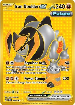 Image of Iron Boulder ex 217/162  - Holofoil SV05 Temporal Forces - Hyper Rare