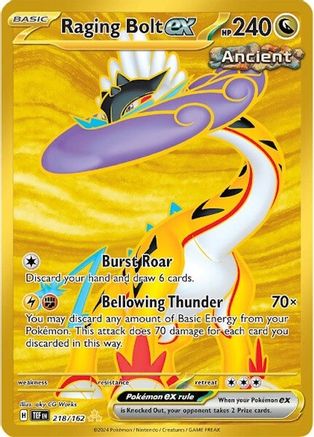 Image of Raging Bolt ex 218/162  - Holofoil SV05 Temporal Forces - Hyper Rare