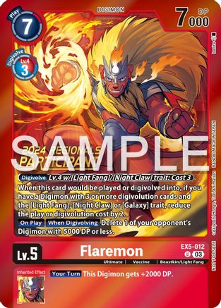 Image of Flaremon (2024 Regionals Participant) (EX5-012) - Animal Colosseum Foil