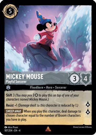 Image of Mickey Mouse - Playful Sorcerer (187/204) - Ursulas Return Cold Foil