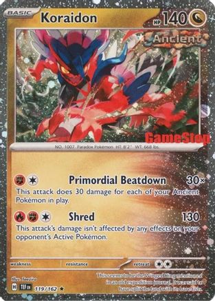 Image of Koraidon (Gamestop Promo) 119/162  - Reverse Holofoil Miscellaneous Cards & Products - Promo
