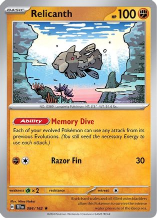 Image of Relicanth 084/162  Deck Exclusives - Rare