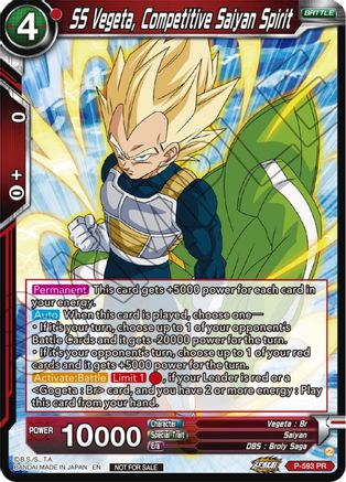 Image of SS Vegeta, Competitive Saiyan Spirit (Deluxe Pack 2024 Vol.1) (P-593) - Promotion Cards