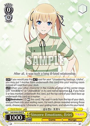Image of Sincere Emotions, Eriri (SHS/W98-E005 R) - Saekano the Movie: Finale