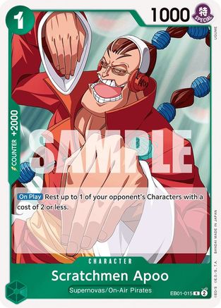 Image of Scratchmen Apoo (EB01-015) - Extra Booster: Memorial Collection Foil