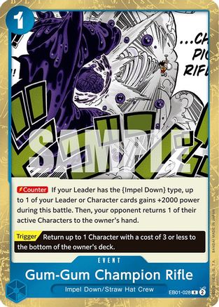 Image of Gum-Gum Champion Rifle (EB01-028) - Extra Booster: Memorial Collection Foil