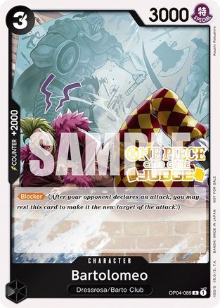 Image of Bartolomeo (Judge Pack Vol. 3) (OP04-089) - One Piece Promotion Cards Foil