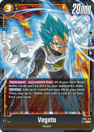 Image of Vegeta - FB02-133 (FB02-133) - Blazing Aura Holofoil