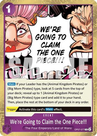 Image of We're Going to Claim the One Piece!!! (OP07-077) - 500 Years in the Future Foil