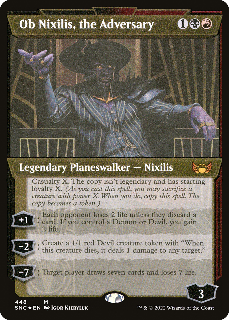 Image of Ob Nixilis, the Adversary (Showcase) (Foil Etched) (SNC-448) - Streets of New Capenna: (Showcase) Foil
