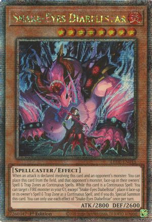 Image of Snake-Eyes Diabellstar (Quarter Century Secret Rare) (LEDE-EN011) - Legacy of Destruction 1st Edition
