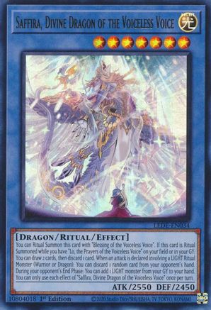 Image of Saffira, Divine Dragon of the Voiceless Voice (LEDE-EN034) - Legacy of Destruction 1st Edition