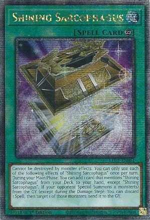 Image of Shining Sarcophagus (Quarter Century Secret Rare) (LEDE-EN051) - Legacy of Destruction 1st Edition