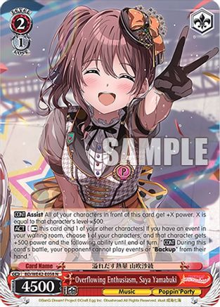 Image of Overflowing Enthusiasm, Saya Yamabuki (BD/WE42-E058 N) - BanG Dream! Girls Band Party! Countdown Collection Premium Booster