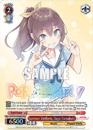 Image of Summer Uniform, Saya Yamabuki (BDR) (BD/WE42-E060BDR BDR) - BanG Dream! Girls Band Party! Countdown Collection Premium Booster