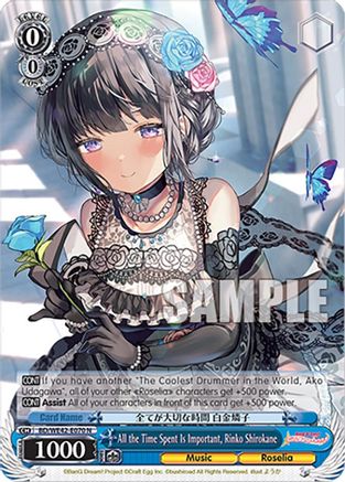 Image of All the Time Spent Is Important, Rinko Shirokane (BD/WE42-E070 N) - BanG Dream! Girls Band Party! Countdown Collection Premium Booster