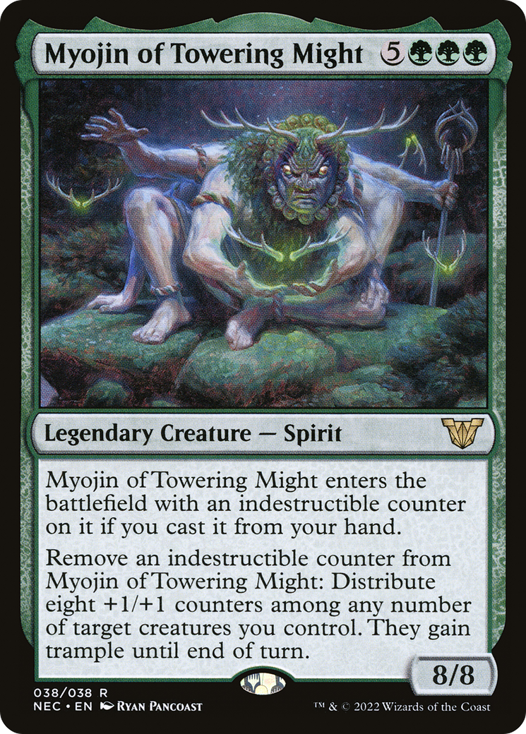 Image of Myojin of Towering Might (NEC-038) - Neon Dynasty Commander Foil