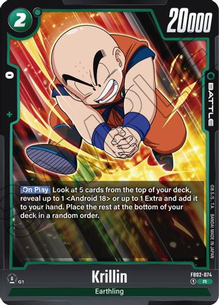 Image of Krillin - FB02-074 (FB02-074) - Blazing Aura Holofoil