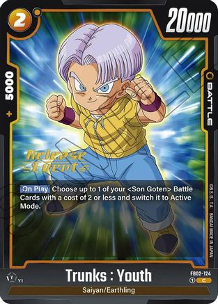 Image of Trunks : Youth (FB02-124) - Blazing Aura Release Event Cards