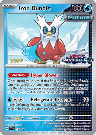 Image of Iron Bundle (Prerelease) [Staff] 058  - Holofoil SV Scarlet & Violet Promo Cards - Promo