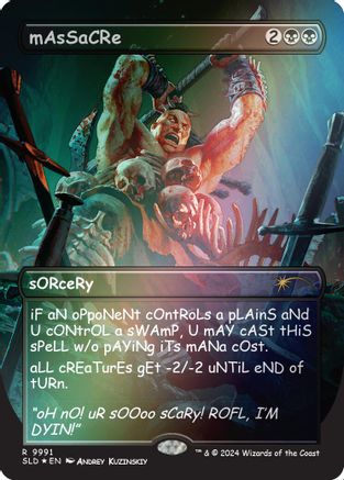 Image of mAsSaCRe (Rainbow Foil) (SLD-9991) - Secret Lair Drop Series Foil