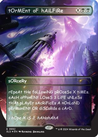 Image of tOrMEnt oF hAiLFiRe (Rainbow Foil) (SLD-9992) - Secret Lair Drop Series Foil