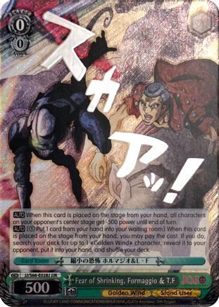 Image of Fear of Shrinking, Formaggio & T.F (JJR) (Silver Stamp) (JJ/S66-E028J JJR) - JoJo's Bizarre Adventure: Golden Wind
