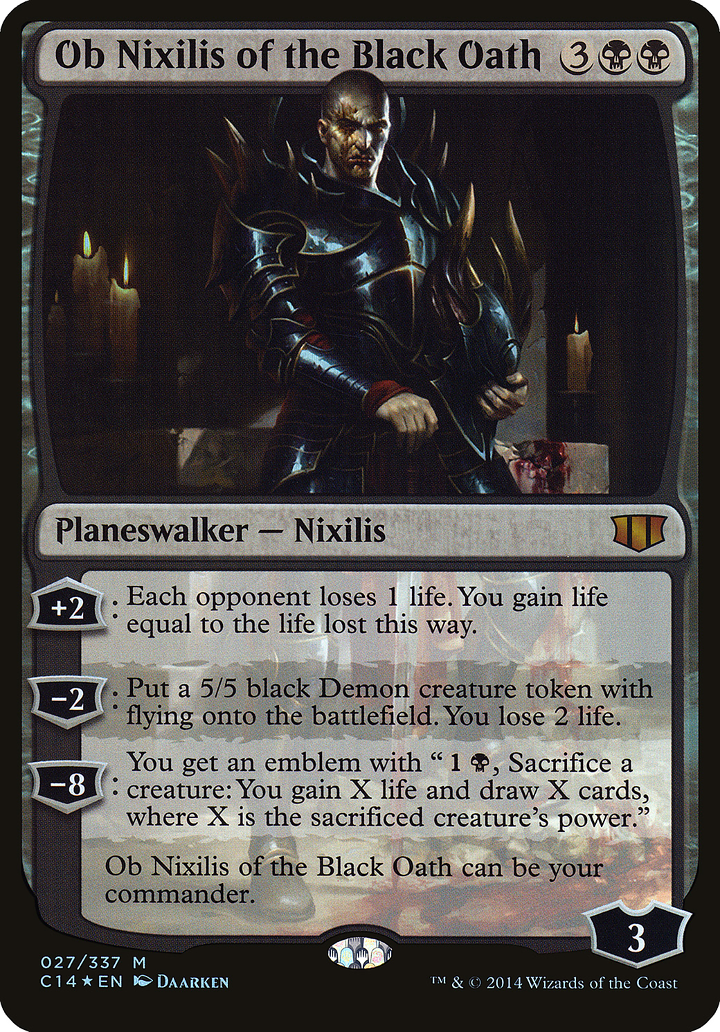 Image of Ob Nixilis of the Black Oath (Commander 2014) (OVER-027) - Commander 2014 Oversized Foil