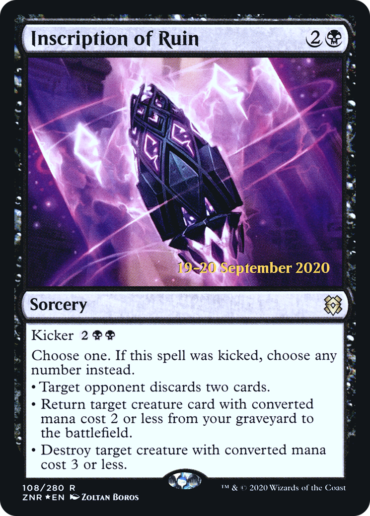 Image of Inscription of Ruin (PRE-108S) - Zendikar Rising Promos Foil