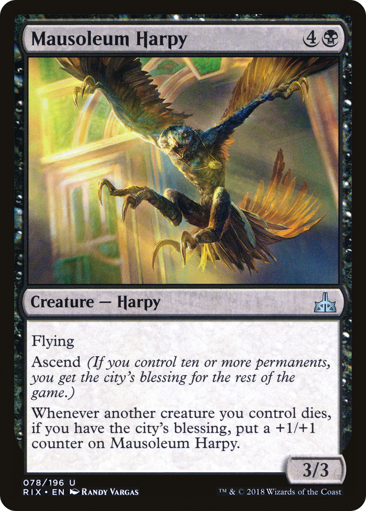 Image of Mausoleum Harpy (RIX-078) - Rivals of Ixalan Foil