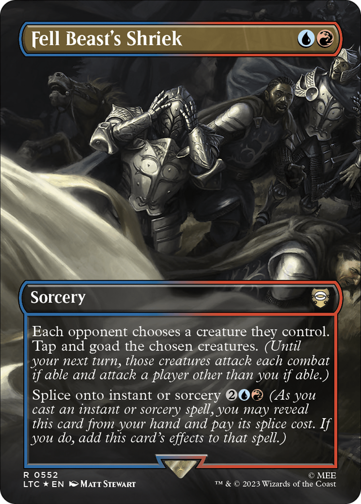 Image of Fell Beast's Shriek (Borderless) (Surge Foil) (LTC-552) - Tales of Middle-earth Commander (Borderless) Foil