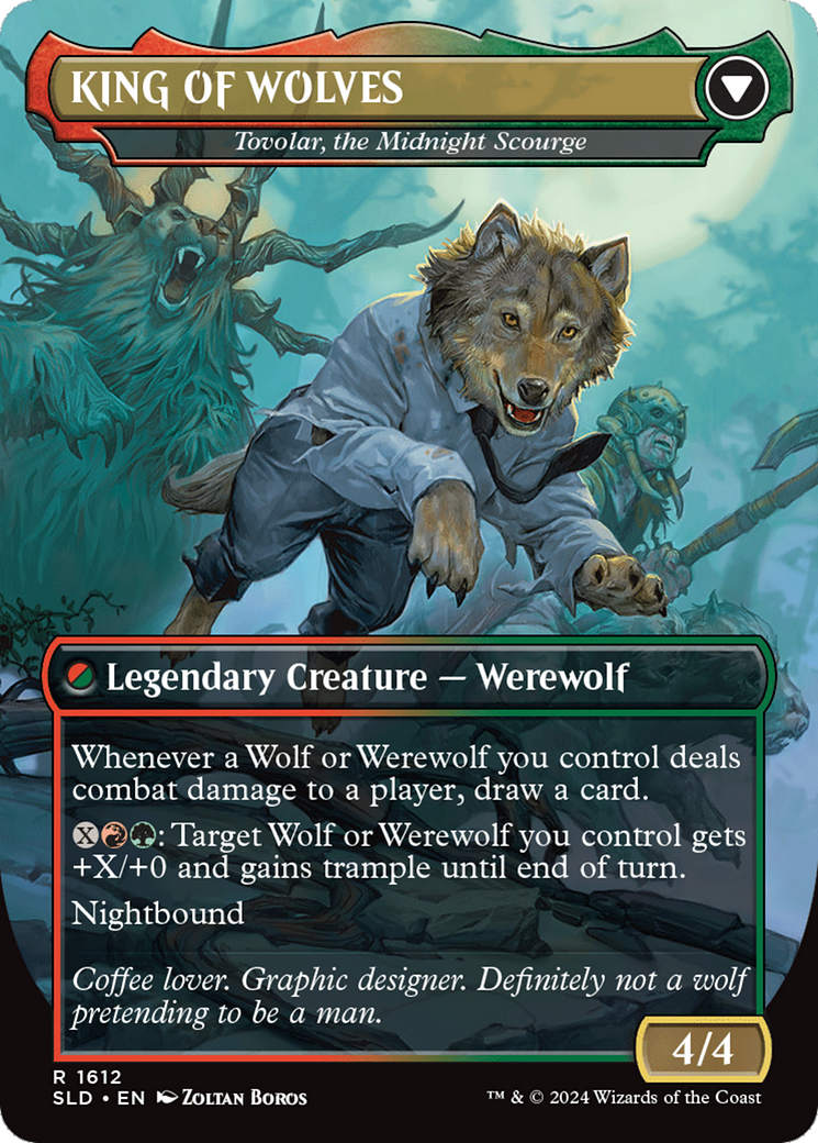 Image of NOT A WOLF - Tovolar, Dire Overlord (SLD-1612) - Secret Lair Drop (Borderless) Foil