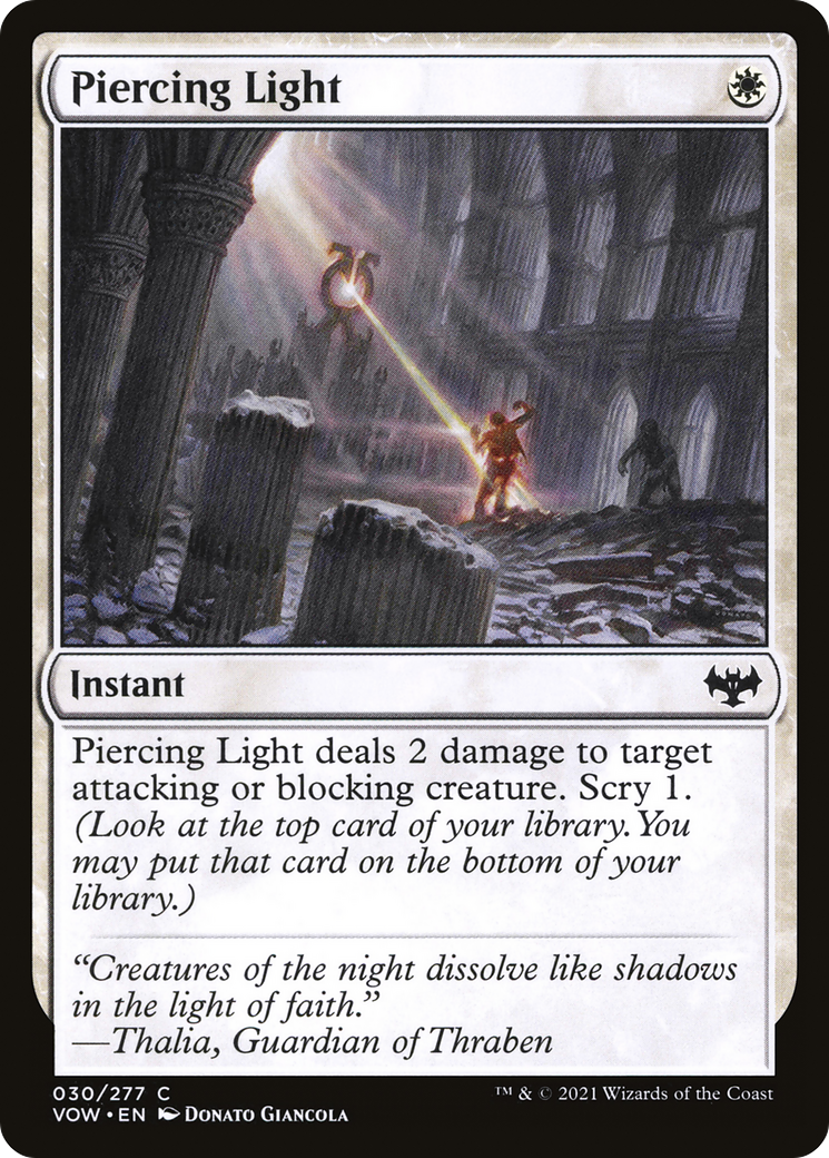 Image of Piercing Light (VOW-030) - Innistrad: Crimson Vow Foil