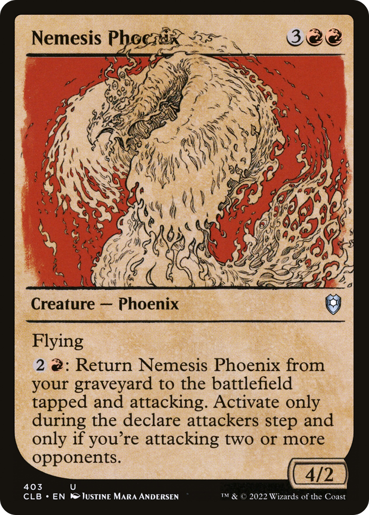 Image of Nemesis Phoenix (Showcase) (CLB-403) - Commander Legends: Battle for Baldur's Gate: (Showcase) Foil