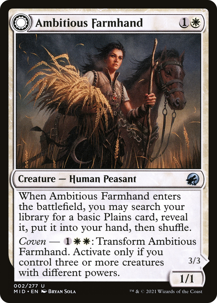 Image of Ambitious Farmhand (MID-002) - Innistrad: Midnight Hunt: (Double Faced Transform) Foil