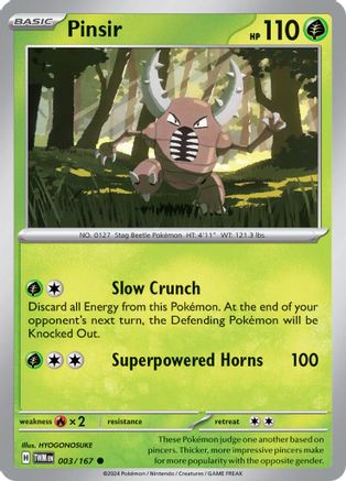 Image of Pinsir 003/167  - Reverse Holofoil SV06 Twilight Masquerade - Common