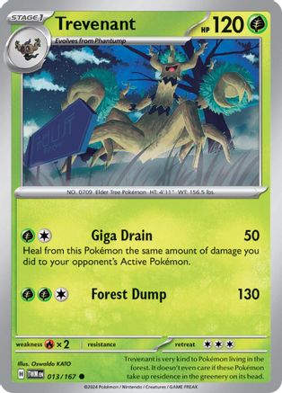 Image of Trevenant 013/167  - Reverse Holofoil SV06 Twilight Masquerade - Common