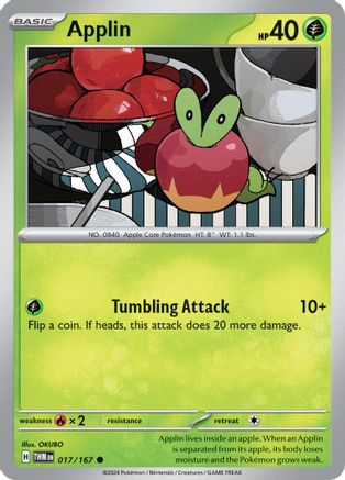 Image of Applin 017/167  - Reverse Holofoil SV06 Twilight Masquerade - Common