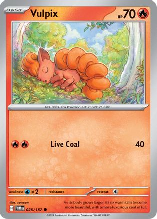 Image of Vulpix 026/167  - Reverse Holofoil SV06 Twilight Masquerade - Common