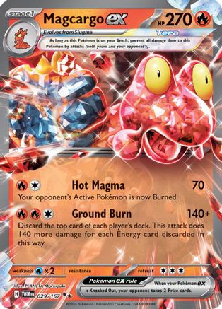 Image of Magcargo ex 029/167  - Holofoil SV06 Twilight Masquerade - Double Rare