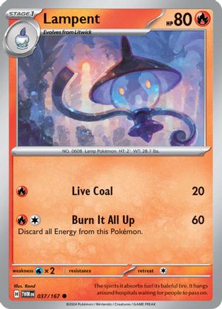 Image of Lampent 037/167  - Reverse Holofoil SV06 Twilight Masquerade - Common