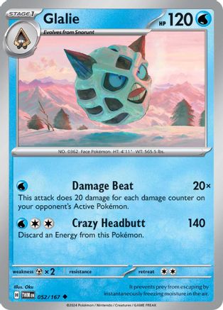 Image of Glalie 052/167  SV06 Twilight Masquerade - Uncommon