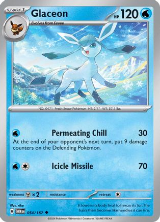 Image of Glaceon 054/167  - Reverse Holofoil SV06 Twilight Masquerade - Uncommon