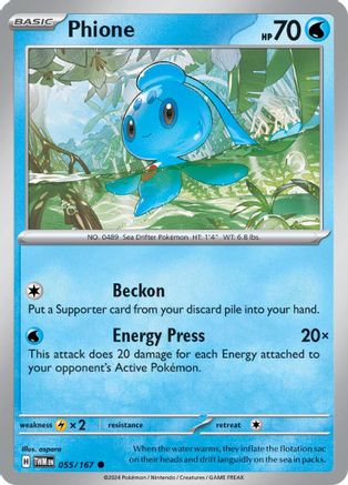 Image of Phione 055/167  - Reverse Holofoil SV06 Twilight Masquerade - Common