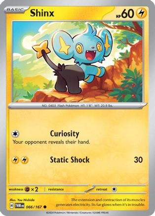 Image of Shinx 066/167  - Reverse Holofoil SV06 Twilight Masquerade - Common