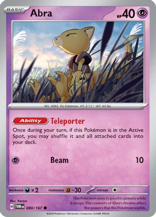 Image of Abra 080/167  - Reverse Holofoil SV06 Twilight Masquerade - Common