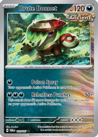 Image of Brute Bonnet 118/167  - Reverse Holofoil SV06 Twilight Masquerade - Uncommon