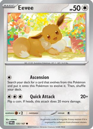 Image of Eevee 135/167  SV06 Twilight Masquerade - Common