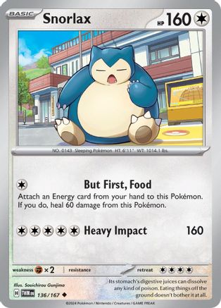 Image of Snorlax 136/167  SV06 Twilight Masquerade - Uncommon